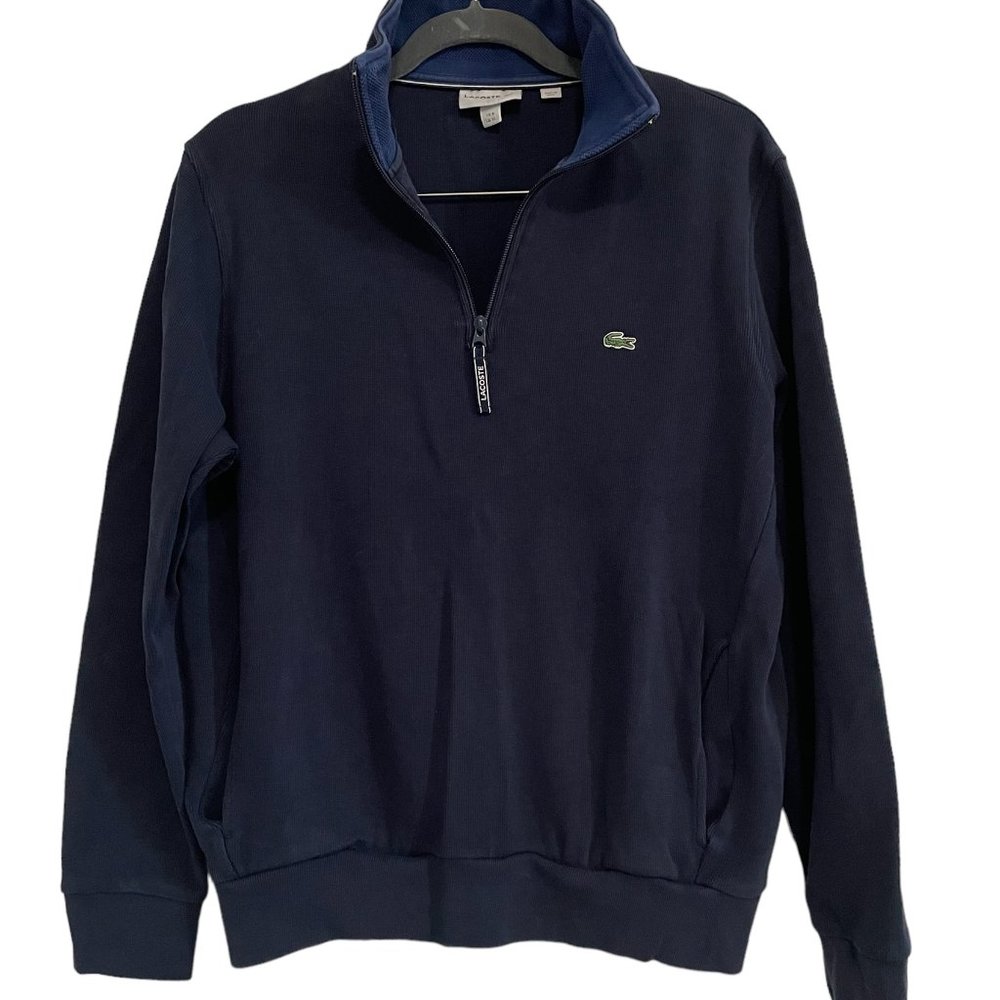 Lacoste -- Men's Quarter-Zip Ribbed Sweatshirt -- Like New!
